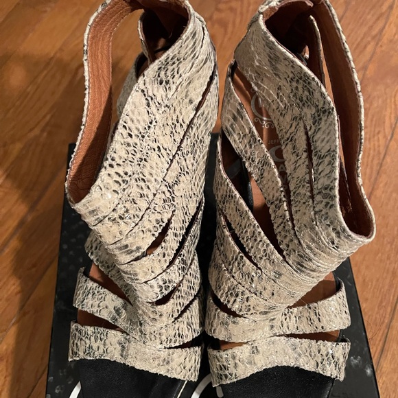 Sam Edelman Python snakeskin platform wedge shoes - Picture 3 of 5